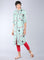 Green Mandarin Neck Printed kurta