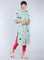 Green Mandarin Neck Printed kurta