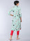 Green Mandarin Neck Printed kurta