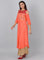 Orange Embellished Cut-Out Sleeves kurta