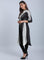 Black & White Mandarin Neck Printed kurta