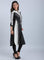Black & White Mandarin Neck Printed kurta
