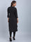 Black & White Mandarin Neck Printed kurta