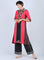 Red Mandarin Neck A-Line kurta