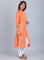 Orange Mandarin Neck Solid kurta