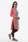 Pink & White Printed Round Neck kurta