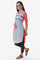 Pink & White Printed Round Neck kurta