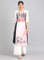 Pink Round Neck Printed kurta