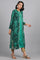 Green Round Neck Embellished Winter kurta