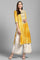 Yellow Round Neck Velvet Winter kurta