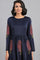 Blue Round Neck Embellished Winter kurta