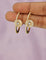 Designer Zirconia Gold Polish Floral Loop Earrings