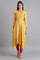 Yellow Round Neck Asymmetrical Hem kurta