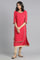 Pink Round Neck Layered kurta