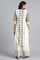 Beige Mandarin Neck Printed kurta