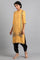 Yellow Mandarin Neck Printed kurta