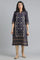 Blue Mandarin Neck Printed kurta