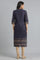 Blue Mandarin Neck Printed kurta