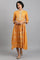 Yellow Mandarin Neck Embroidered kurta