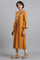 Yellow Mandarin Neck Printed kurta