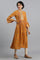 Yellow Mandarin Neck Printed kurta