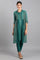 Teal Shirt Collar Yarn-dyed kurta