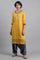 Yellow Round Neck Embroidered kurta