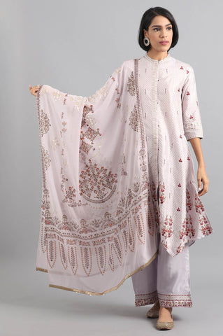 Purple Printed Dupatta