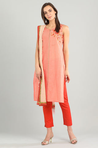 Orange Solid Trousers