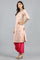 Peach Choker Neck Embellished kurta