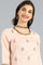 Peach Choker Neck Embellished kurta