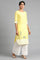 Lemon Green Round Neck Printed kurta