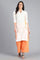 White Mandarin Neck Printed kurta