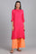 Orange Shirt Collar Solid kurta