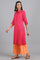 Orange Shirt Collar Solid kurta