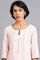 Pink Round Neck Printed kurta