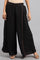 Black Solid Pleated Pants