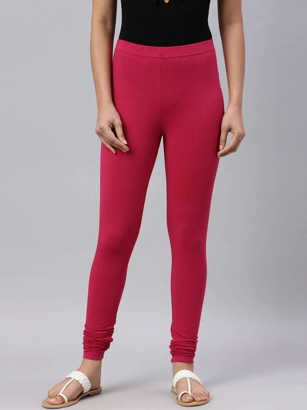 Fuchsia Cotton Stretch Churidar