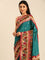 Green Banaras Silk Saree With Kalamkari Printed Border
