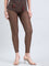 Brown Nylon Stretch Shimmer Leggings