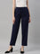 Women Solid Navy Mid Rise Casual Pants