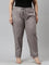 Women Solid Medium Grey Mid Rise Cotton Pants