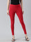 Dark Red Drop Needle Fabric Rib Leggings
