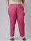 Women Solid Dark Rose Comfort Fit Cotton Pants