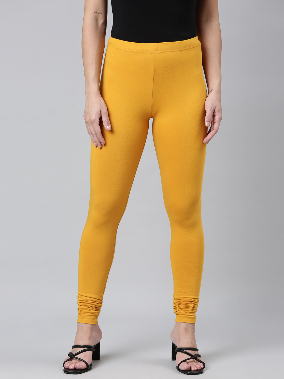 Bright Mustard Cotton Stretch Churidar