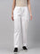 Women Solid White Comfort Fit Cotton Pants