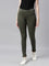 Women Solid Dark Olive Super Stretch Jeggings