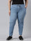 Women Solid Light Blue Denim Joggers