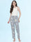 Blue Woven Viscose Printed Lounge Pants