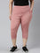 Women Solid Dusty Pink High Rise Training Capri